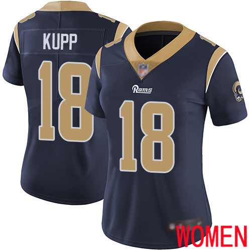Los Angeles Rams Limited Navy Blue Women Cooper Kupp Home Jersey NFL Football #18 Vapor Untouchable->women nfl jersey->Women Jersey